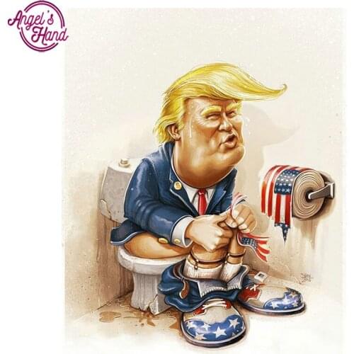 5D Diy Diamond Painting Cross Stitch Cartoon Toilet People Needlework Full Square Diamond Embroidery Mosaic Gift