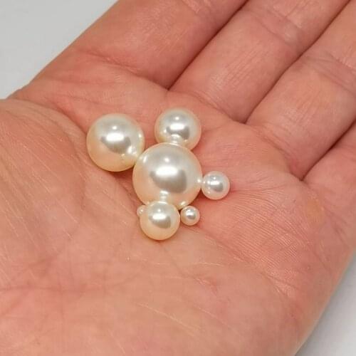 2/3/4/6/8/10/12/14mm Beige Seed Beads For Jewelry Making Accessories Round Imitation Natural pearls Diy Beads Free shipping