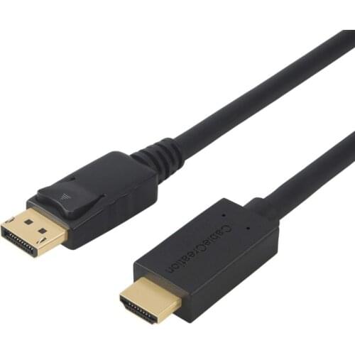 CableCreation Male to Male DisplayPort 1.2 TO HDMI-compatible Adapter 4K x 2K&3D TV/Computer/Audio/Video Converter 1.8m/6ft