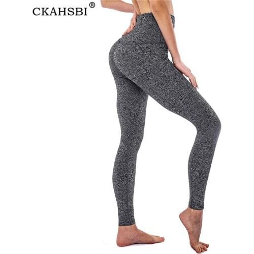 CKAHSBI Yoga Pants With Pockets Women Sport Leggings Workout Running Stretch High Elastic Gym Tights Legging Sports Trousers