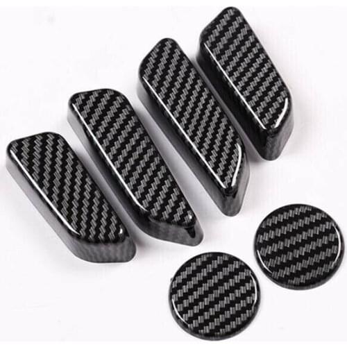 Carbon Fiber Car Seat Adjust Decoration Cover Trim For Tesla Model 3 18-19 Seat Adjustment Button Decoration Cover