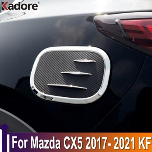 For Mazda CX-5 CX5 2017 2018 2019 KF ABS Chrome Car Styling Gas Cover Oil Fuel Tank Cap Cover Sticker Trim Exterior Accessories