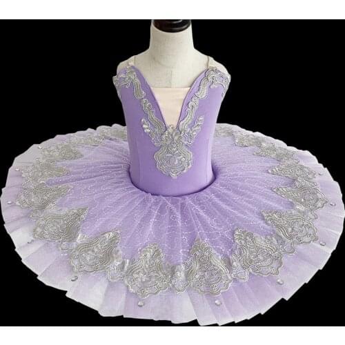 Purple and blue professional ballet tutu for girls kids sequin ballet tutu child dance costume for girls and women swan ballet