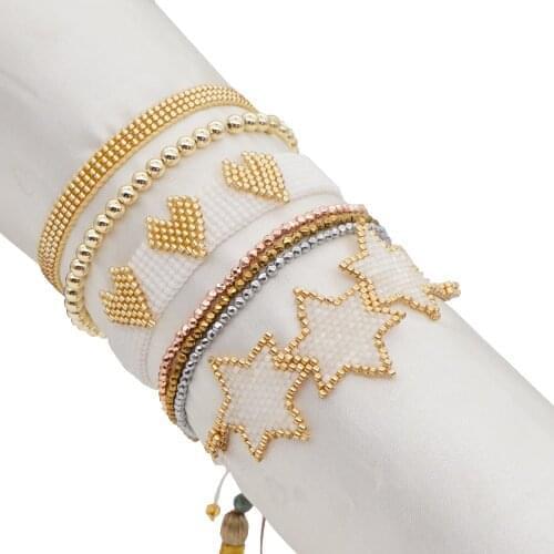 Go2boho Gold Beads Bracelet For Girls Jewelry Miyuki Loom Beaded Star Heart Tassel Jewellery Crystal Newest Friendship Bracelets