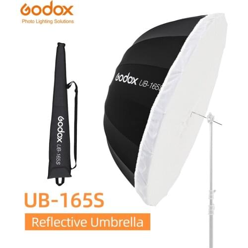 Godox UB-165S 65 inch 165cm Parabolic Black Reflective Umbrella Studio Light Umbrella with Black Silver Diffuser Cover Cloth
