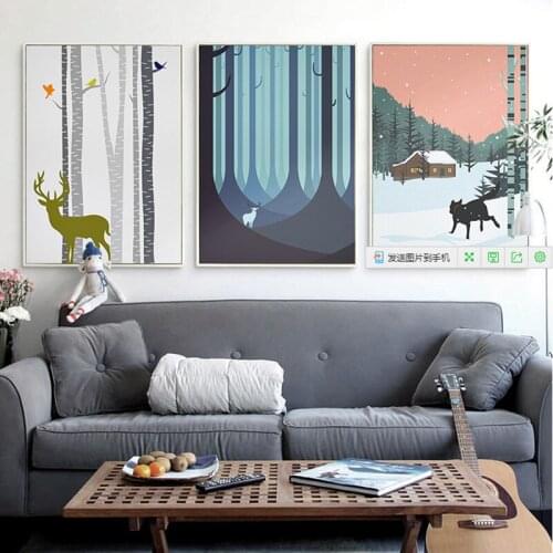 HAOCHU Elk modern simple fresh and fresh decoration painting room frescoes vertical wall painting aisle corridor poster