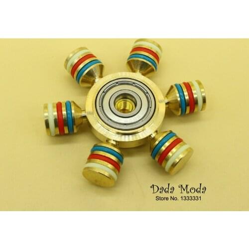 Hot Rainbow Color EDC DIY Pure Brass Finger Toys HandSpinner 608 high speed bearing Portable Puzzle Rotating Toy