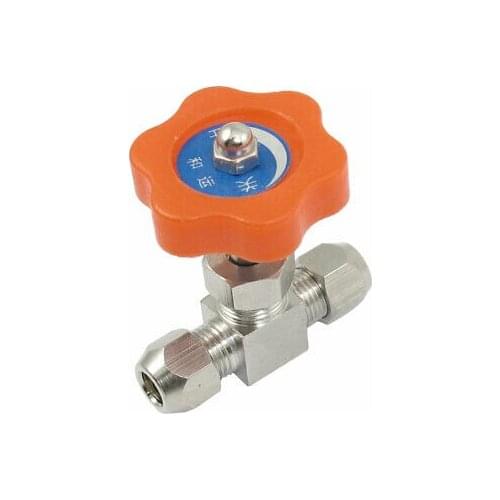 Red Plastic Handle 6mm Outlet Inlet Pneumatic Control Stop Valve