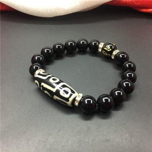 Creative Nine eyes dzi beads Gemstine Bracelets Pulseras Agate Black and Red Color Women and Man Bracelet Free Shipping