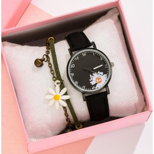 Fashion Women Watch Leather Strap Casual Retro Ladies Quartz Wristwatch Female Bracelet With Watch Women Set Clocks Reloj Mujer