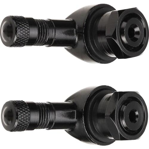 Set Valves CNC Spare Tire 90 Degree Aluminum Alloy Black Motorcycle Replacement