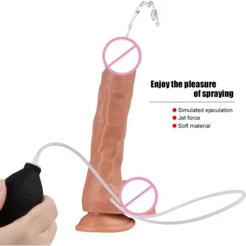 Real Penis Ejaculation Dildo Spray Water Artificial Cock Penis Realistic Dildos With Suction Cup Sex Toys For Women Masturbator
