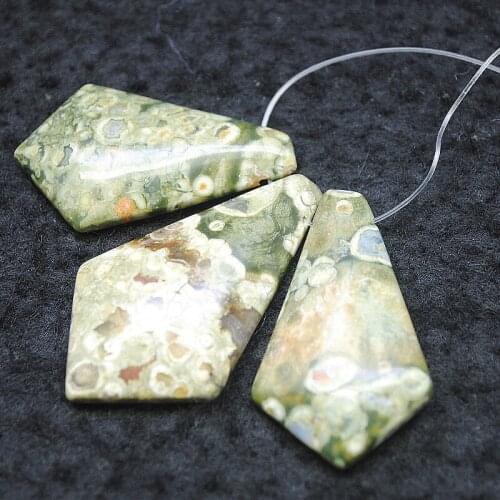 1 Set=3PCS Nature Kambaba Stone Pendants As Fashion Womens Necklace Designs Natural Semi Precious Beads 42X25MM 22X37MM Free