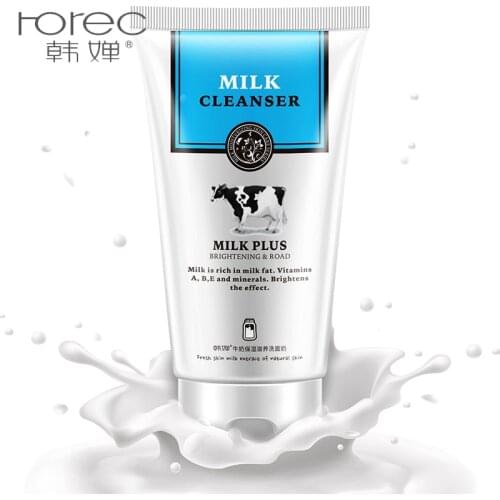 HANCHAN Milk Face Wash Facial Cleanser Nourishing Cleanser Foam Moisturizing Whitening Anti-Spots Marks Deep Clean Cosmetics