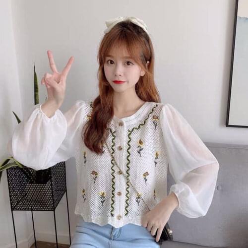 Octeyam Women's Shirts With Embroidery