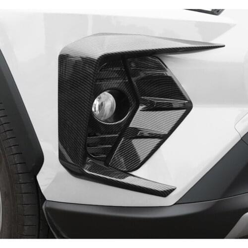 2pcs Front Foglight Eyebrow Eyelids Cover Trim Fog Light Lamp Protector For Toyota RAV4 2019 2020