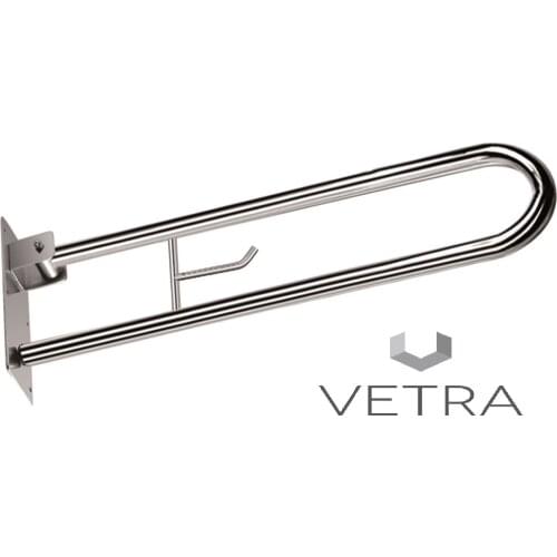 LUMIERE swing support bar stainless steel chrome gloss with portarroll includes VETRA installation KIT