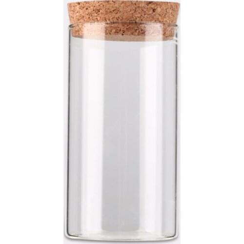 350ml Clear Transparent Heat-resistant Glass Bottle with Sealed Cork Beans Tea Leaves Storage Container Vase