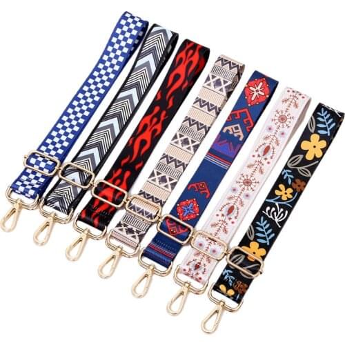 DIY Bag Strap for Women Shoulder Bag Chinese Nathional Belt Bag Strap Accessories Adjustable Rainbow Handbag Straps Decorative