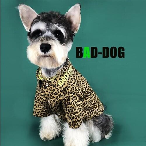 Dog Leopard Print Shirt Sweatshirt Fashion Stylish Streetwear Cotton Small Dog Street Fashion Outfit Coat Clothing Pets Clothes