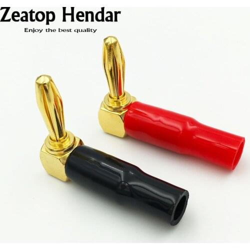 100Pcs 90 Degree Right Angle L Male 4mm Banana Plug Adapter Screw for Binding Post Amplifiers Video Speaker Connector