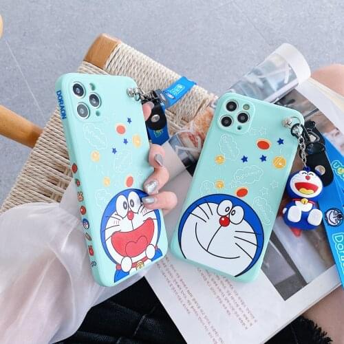 For Xiaomi Mi 11 Lite Mi 11 Pro Mi 10T Pro Poco X2 X3 M2 Pro M3 Cartoon Cat Stand Lanyard Sotf Silicone Funda Phone Case Cover