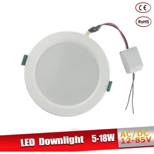 Led Downlight 18W 15W 12W 9W Aluminum Bombillas AC/DC 12V 24V Round Led Ceiling Recessed Grid Down Light 36V 50V Led Light