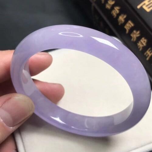 Only One !56.8MM Certified (Grade A)100% Natural Green Jadeite JADE Bracelet Women Bangle