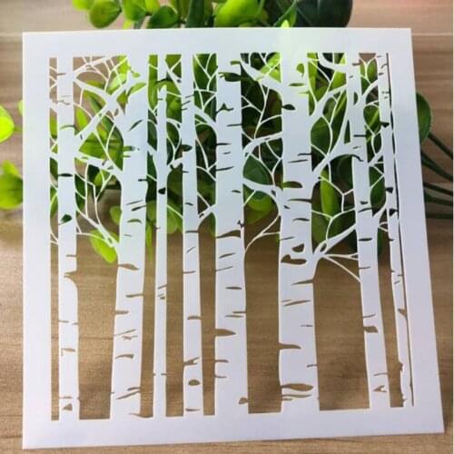 1pc Stencils Forest Handmade DIY Scrapbooking Diary Coloring Embossing Painting Template Decorative Graffiti Ruler Reusable