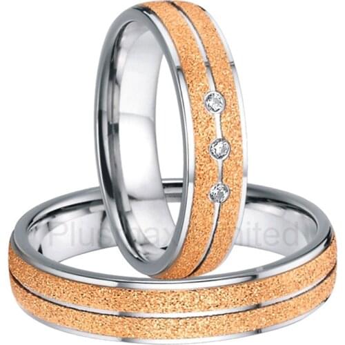 Anel masculino ouro titanium engaged rose gold color unique custom engagement wedding rings
