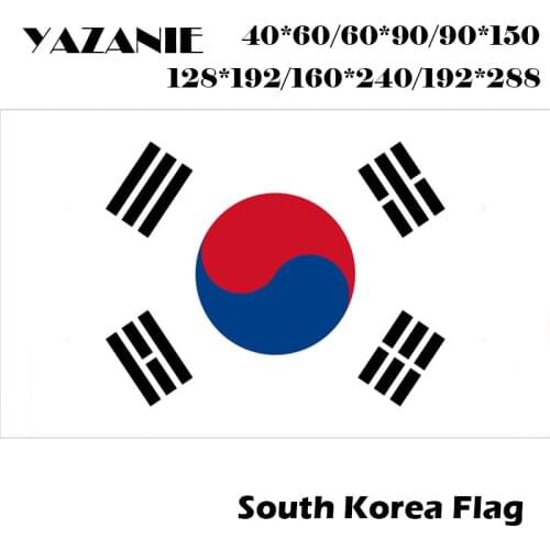 YAZANIE 60*90cm/90*150cm/120*180cm/160*240cm South Korea Flag World Country National Flag Banner Festival History Celebration