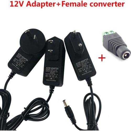 220V to 12V Adapter Charger AC DC 110V 220V to 12V 2A Power Adapter Converter Transformer 12V Power Supply For LED Light Lamp