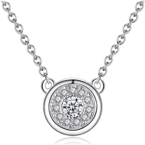 MetJakt S925 Sterling Silver with 3A Zircon All-match Simple Womens Necklace