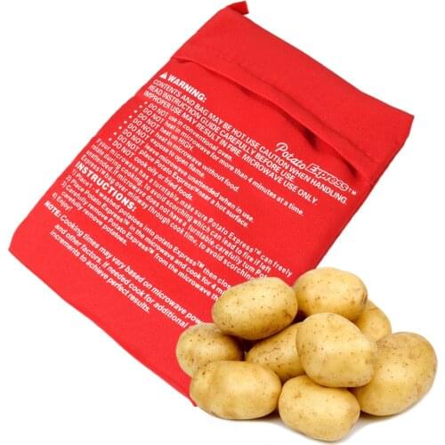 1PC Red Washable Cooker Bag Baked Potato Microwave Cooking Potato Quick (cooks 4 potatoes at once)