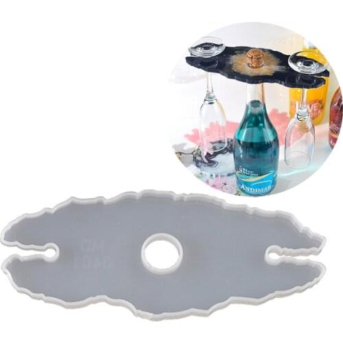 1pcs Crystal Irregular Wine Rack Silicone Resin Mold Red Wine Shelf Cup Pad Molds DIY Accessories Decoration Making