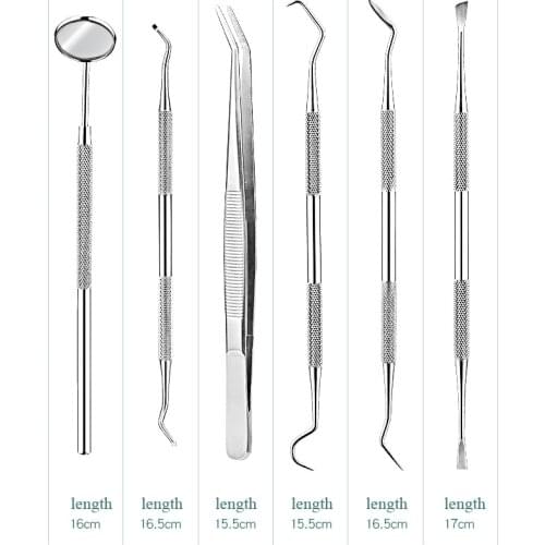 1Pc Dental Mirror Sickle Tartar Scaler Teeth Pick Spatula Tooth Cleaning Tools