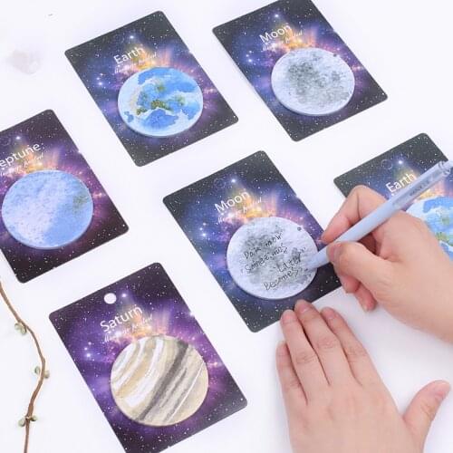 30PCS/Pack Planet Earth Pluto Moon Mini Memo Pad Sticky Notes N Times Sticky Notes Bookmark School Supply Stationery