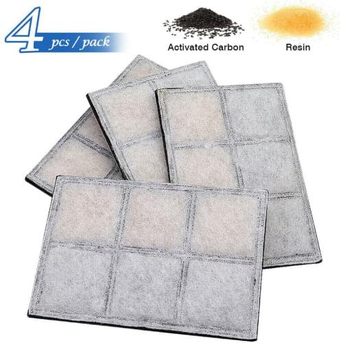 4pcs Activated Carbon Filter For 1.8L LED Automatic Dog Cat Water Drinking Fountain Replacement Pet Bowl Drink Dish Filter