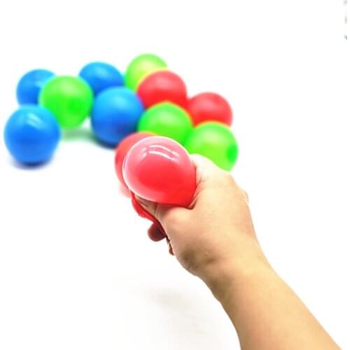 4pcs Stick Wall Ball Decompression Ball Sticky Squash Ball Suction Decompression Toy Sticky Target Ball Catch Throw Ball Kid Toy