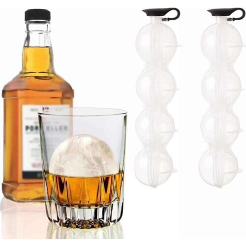 4-Cell Ice Cube Maker Diy Ice Ball Molds For Whiskey Cocktail Bar Useful Round Ball Ice Makers Bar Accessories Kitchen Tool