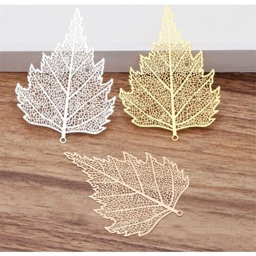 5pcs/lot 75x55mm big Leaf Pendant Charms Vintage Metal Leaf Jewelry Findings for DIY Fashion Necklace accessories