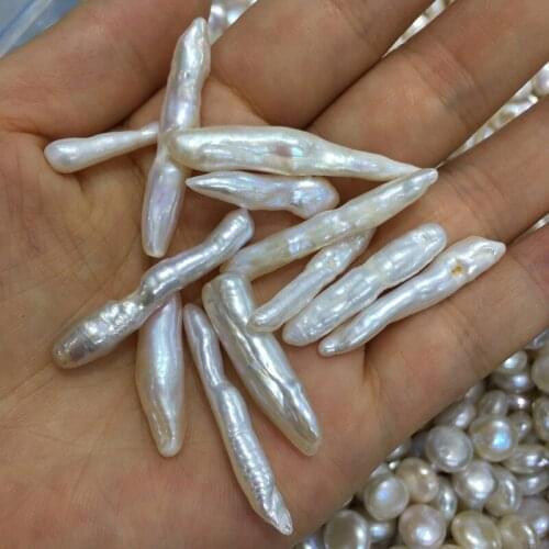 New Toothpick-shaped White Freshwater Pearl Beads Simple And Stylish DIY Jewelry Gift Size 5x10-8x30mm