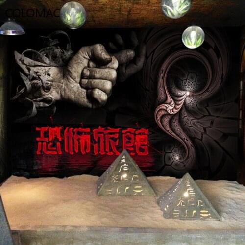 Colomac Custom 3D Haunted House Theme Horror Room Escape Wallpaper Selfie Hall Background Mural Wall Sticker Decor Drop Shopping