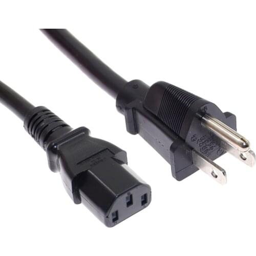 Power Supply Replacement 3 Prong 5-15P to IEC 60320 C13 Extension Cable,16AWG, Universal AC Power Cord for Personal Computer