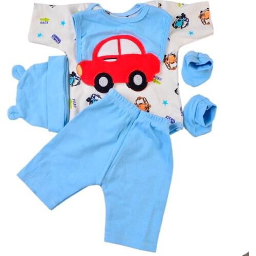 KEIUMI Wholesale Baby Clothes Suit 22-23 Inch Reborn Doll Lovely Cartoon Baby Boy and Girl Clothes with Bib Doll Accessories