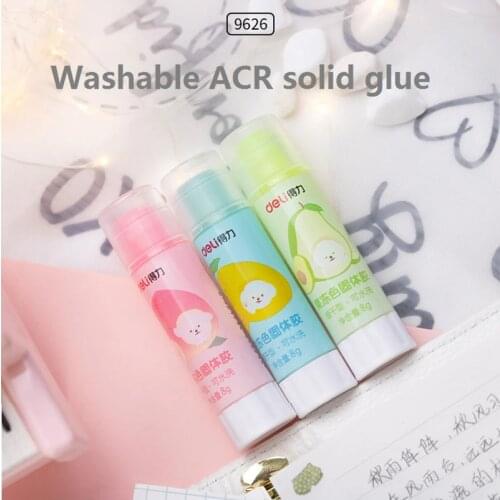 3Pcs ACR Washable Glue Stick Jelly Transparent Colors 8g High Viscosity Solid Glue For Kids Students School Stationery Deli 9626