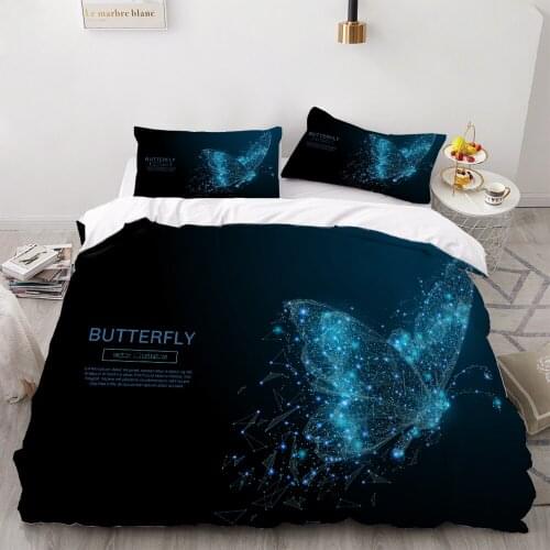 3D Bedding Set Printed Duvet Cover Set Printed Butterfly Sunflower 3 Piece Bedding Set Confortable For Adult Duvet