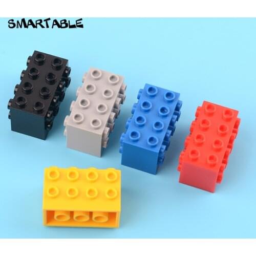 Smartable Brick 2x4x2 with Studs on Sides Building Blocks MOC Parts Toys For Kids Educational Compatible 2434 5pcs/lot