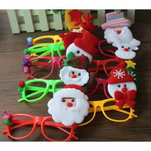 Children adults dress up in flashing led colorful glasses Christmas shine Santa Claus glasses festive mood decorations gifts