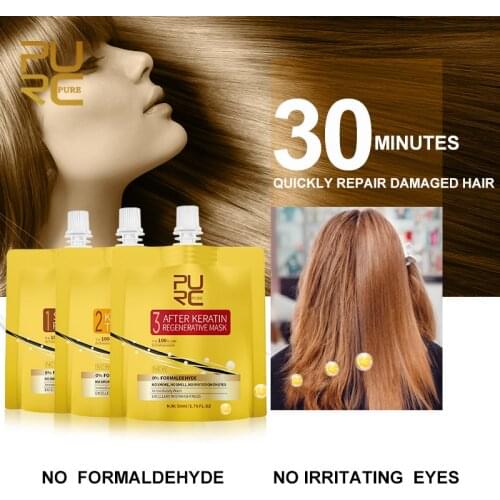PURC New keratin hair treatment No fomalin No Irritation No smoke repair and straighten hair keratin treatment